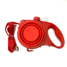 Pet Product Portable Mul-Functional Pet Leash with Water Bottle Bowl